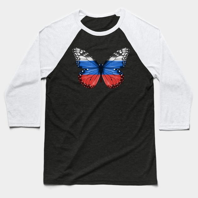 Russian Flag  Butterfly - Gift for Russian From Russia Baseball T-Shirt by Country Flags